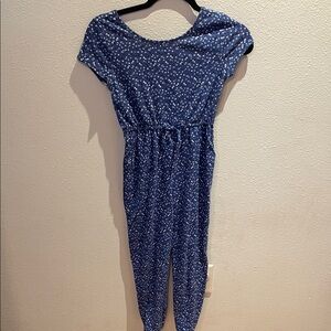 Wonder Nation Blue Jumpsuit with White Floral Patterns